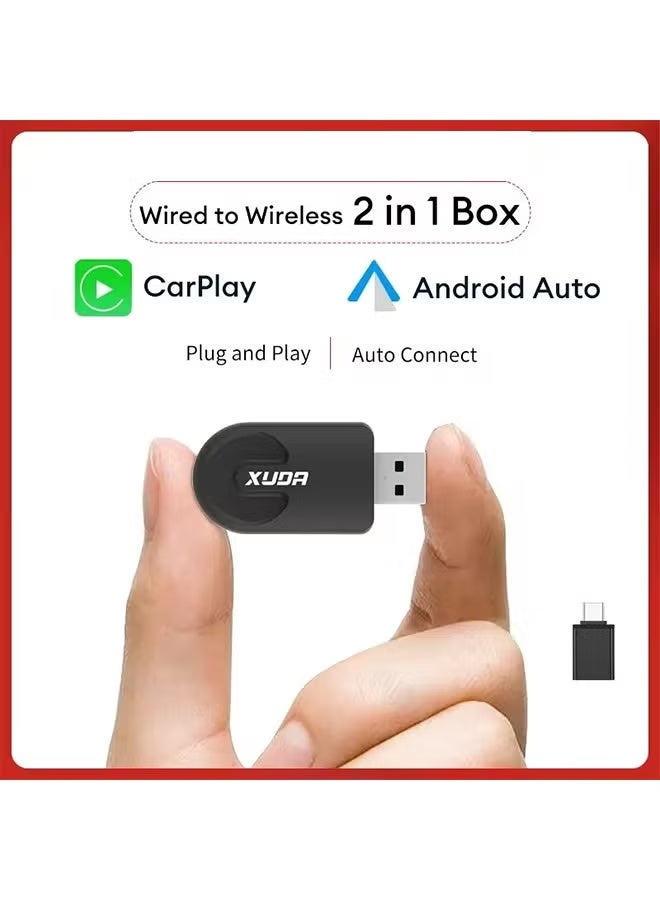 زودا XUDA جديد لاسلكي CarPlay Android Auto محول لاسلكي ذكي صغير صندوق التوصيل والتشغيل واي فاي اتصال سريع عالمي لنيسان - Image 1